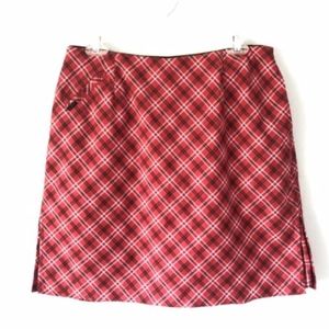 Liz Claiborne Size 10 Women's Red Plaid Golf Skort